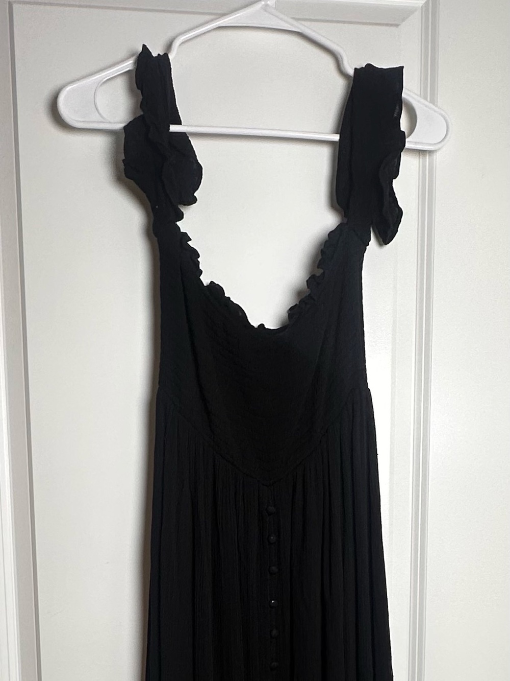 Cotton Candy Black Maxi Dress-Skirt with Ruffled Straps